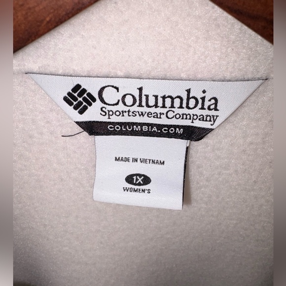 Columbia Cream Full-Zip Fleece Jacket Women’s size 1X Soft Lightweight Outdoor - Picture 5 of 8
